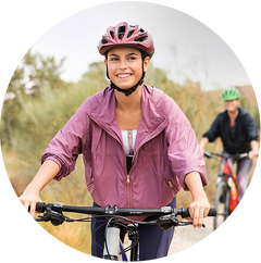 Woman on bike